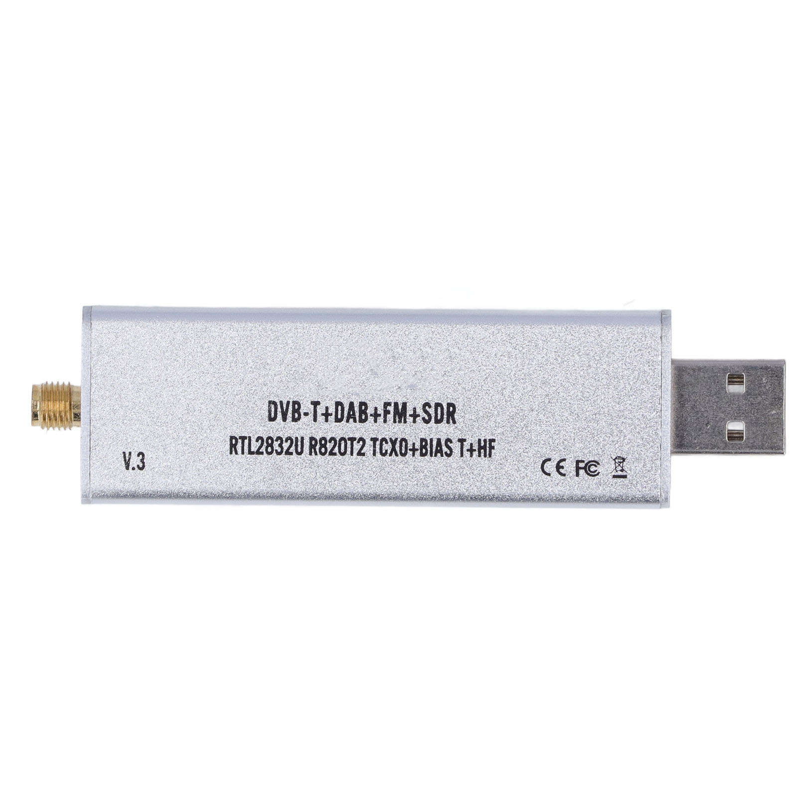 Software-definierter Funkempfänger 100 Khz–1,7 Ghz Vollband Rtl2832u R820t2 Tcxo Bias T Hf Sma Sdr