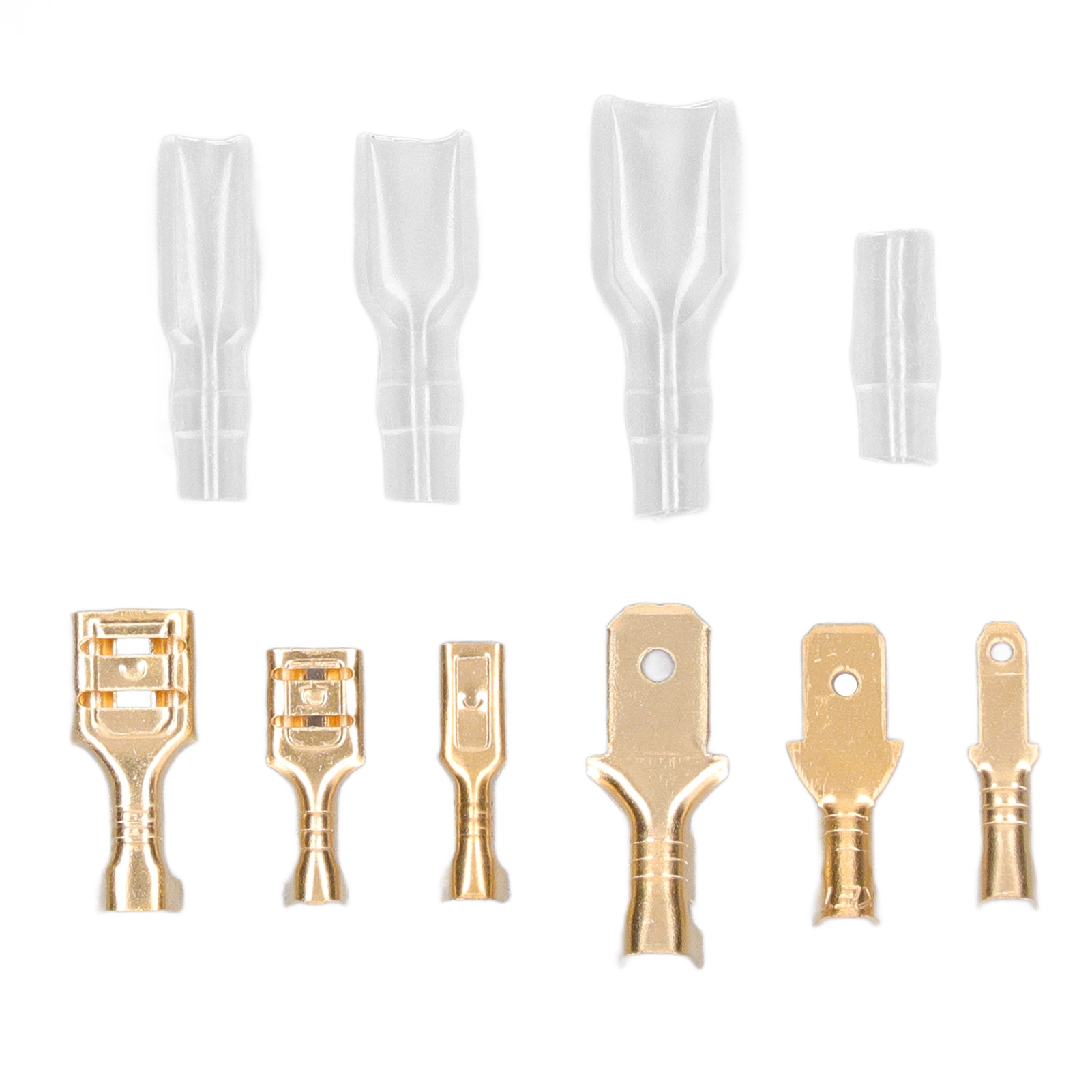 600 Stück Messing-crimp-anschlussklemmen, Stecker Und Buchsen, Messing-flachsteckverbinder Mit Transparenter Ummantelung