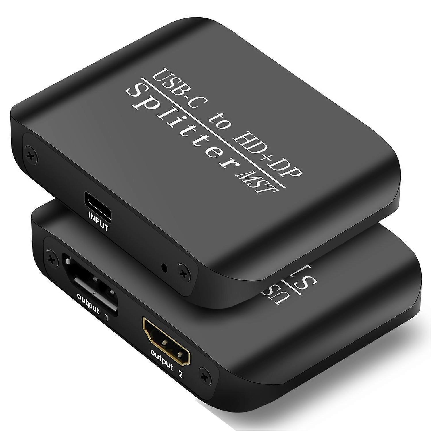 Kompatibler Hdmi-splitter (1 Eingang, 2 Ausgänge) Mit Usb-c-anschluss Auf Hdmi+dp-splitter, 4k 60hz Mst/sst, Hohe Videoqualität, Ada