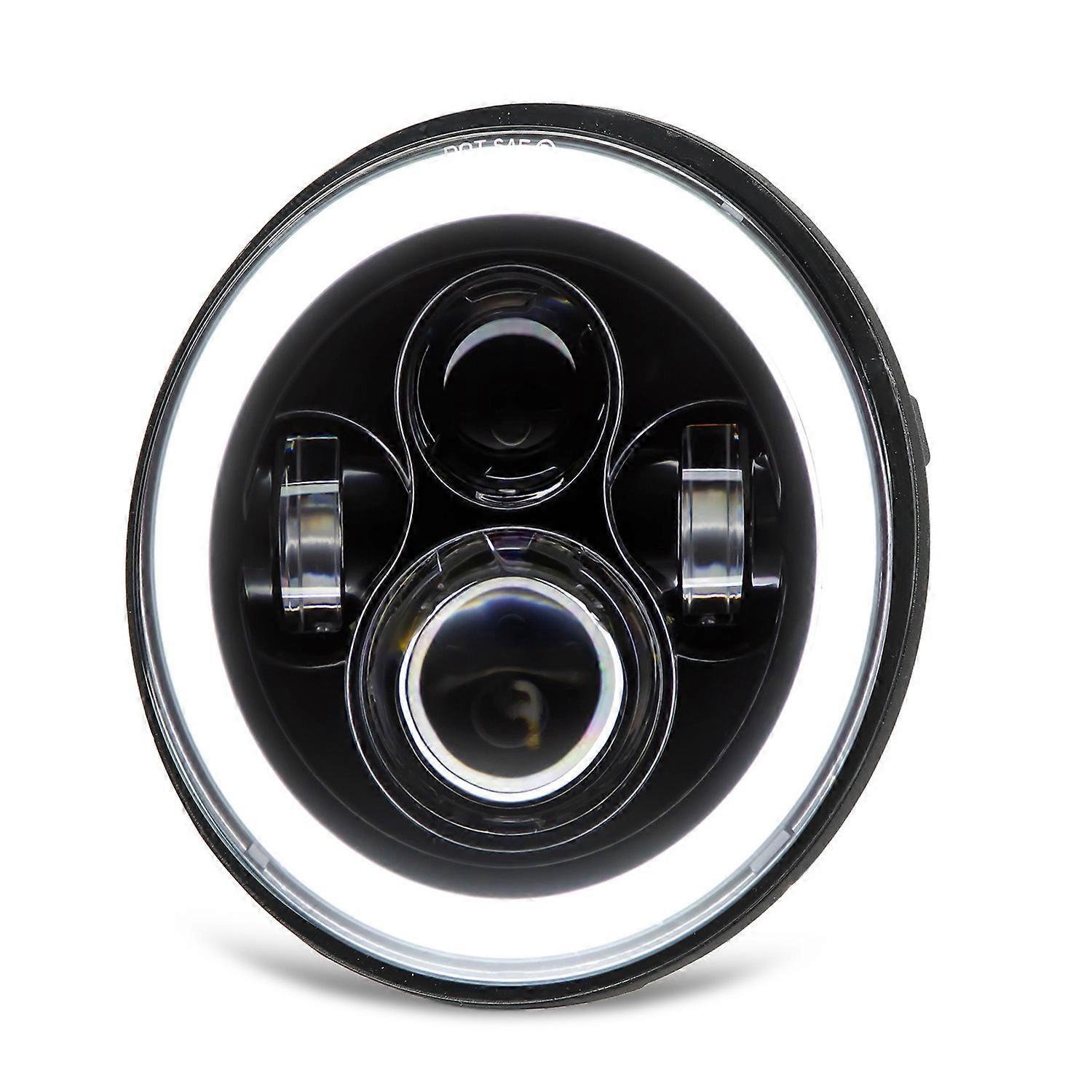 7-zoll-motorrad-led-angel-eye-scheinwerfer, Weiß-gelbes Licht, Universeller Ersatz Für Road Star