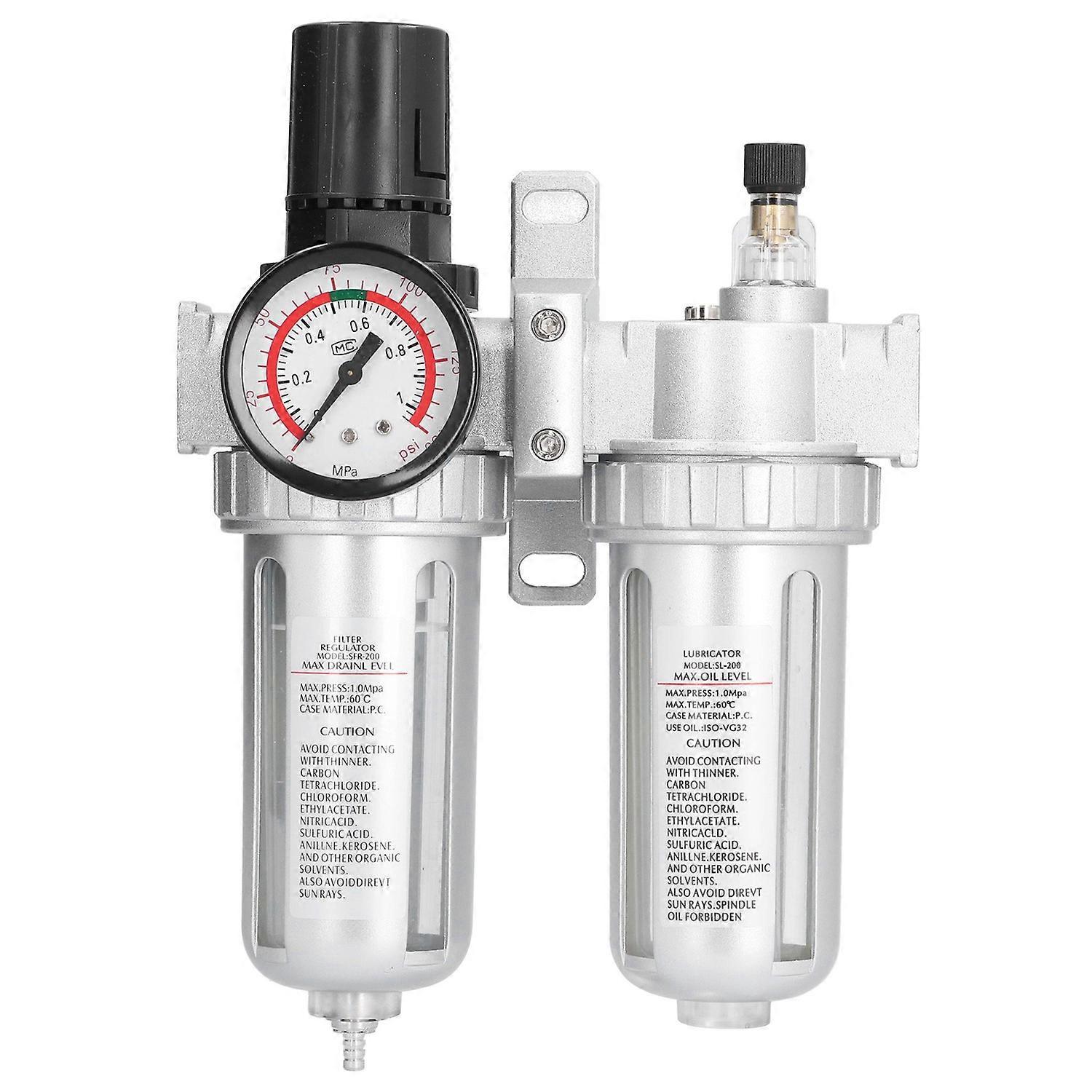 Luftfilter-druckregler-set Aus Aluminiumlegierung Mit Wasser-öl-abscheider Und Manometer Für Maschinenbau