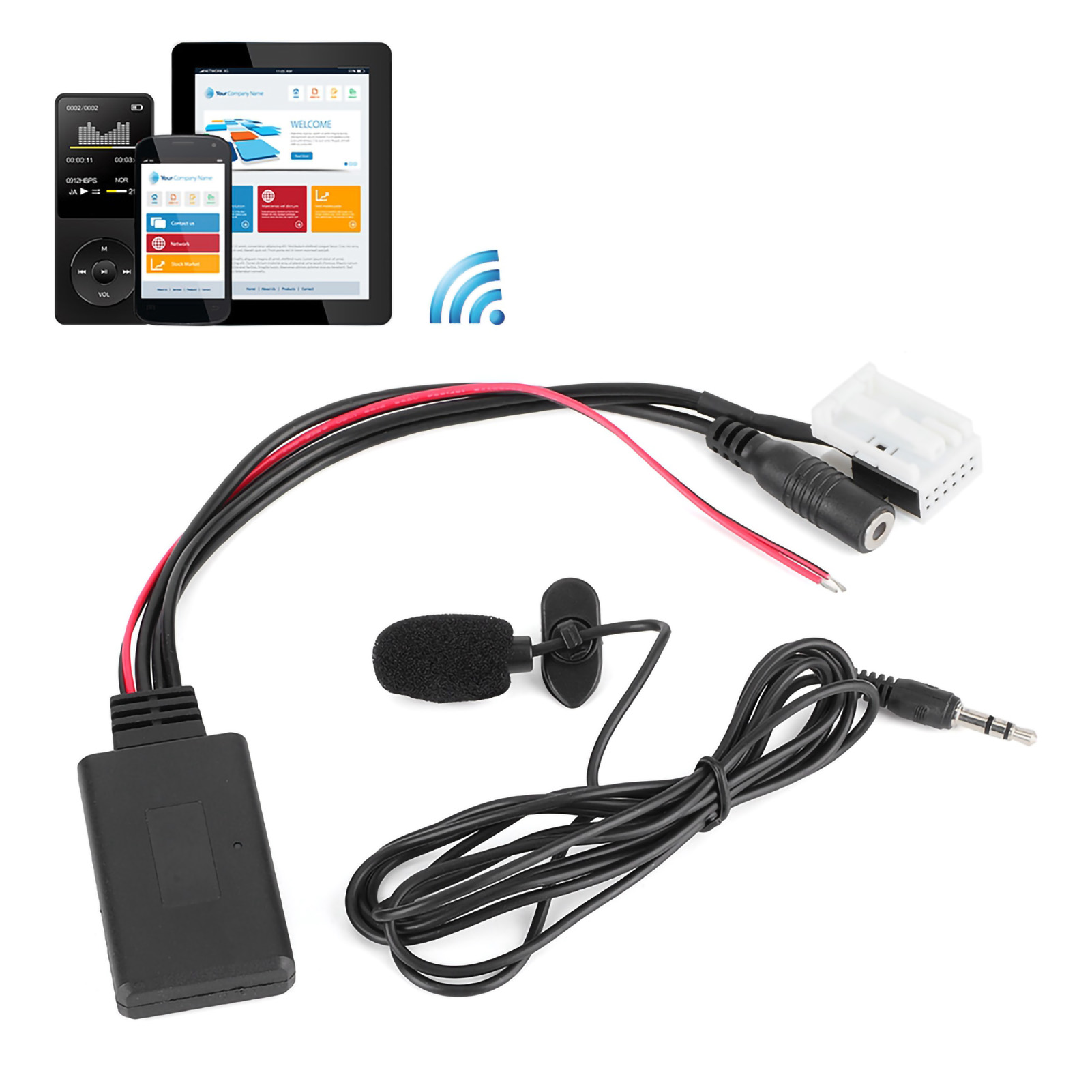 12-poliger Bluetooth-audiokabel-aux-adapter Mit Mikrofon, Passend Für Citroën Berlingo