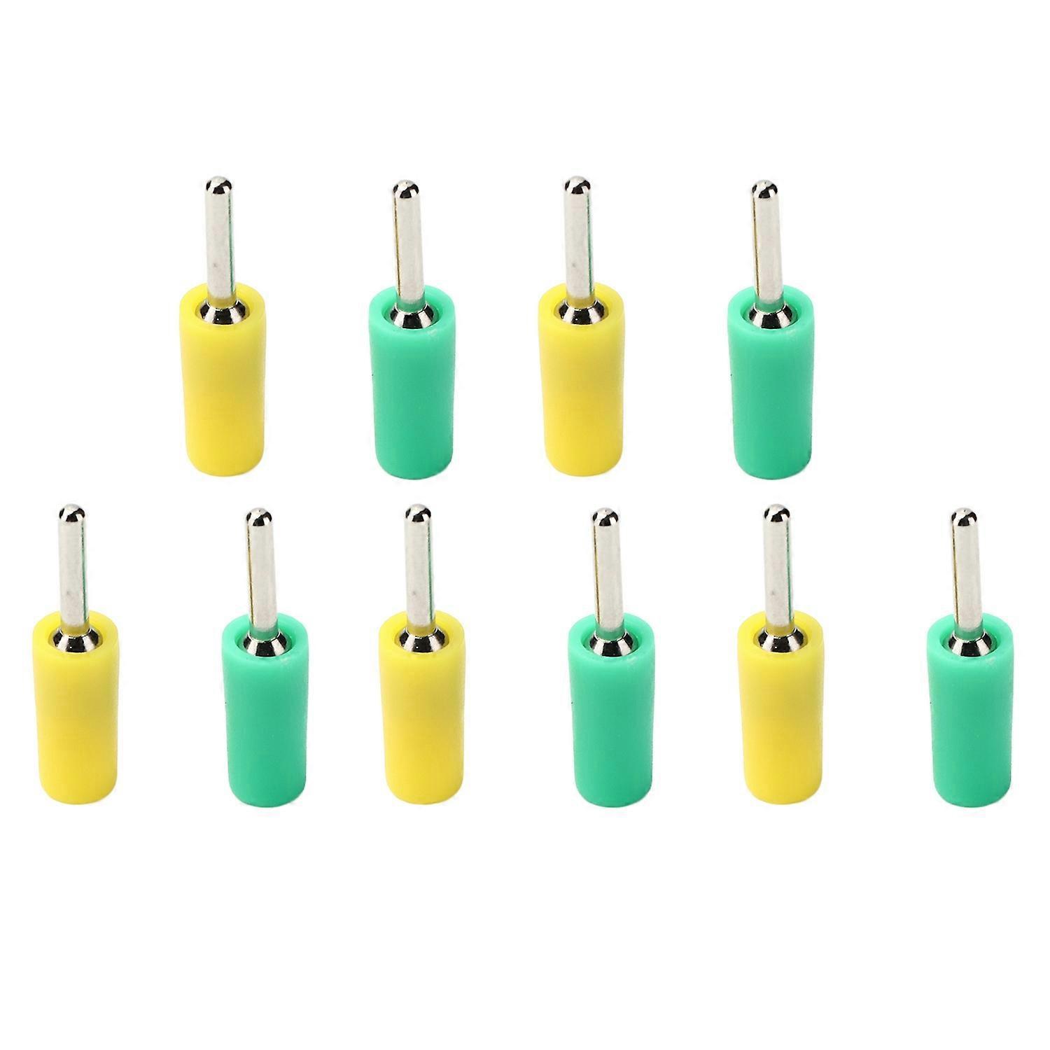 5er-set Bananenstecker, Vernickelte Messingstifte, Gerade, Für Innenfeder-panelbuchse J.10001, 2 Mm (gelbg)