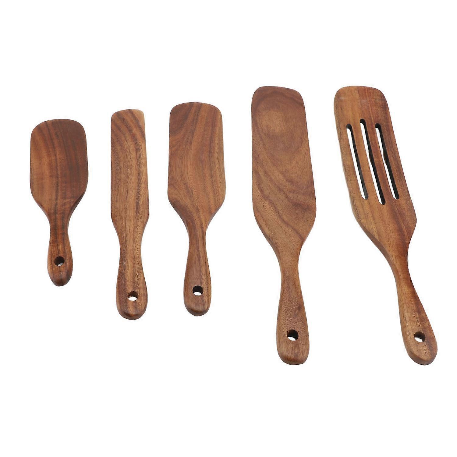 Spurtle Set 5-teiliges Holzspatel-set Für Die Küche, Hitzebeständig Für Antihaftbeschichtetes Kochgeschirr B