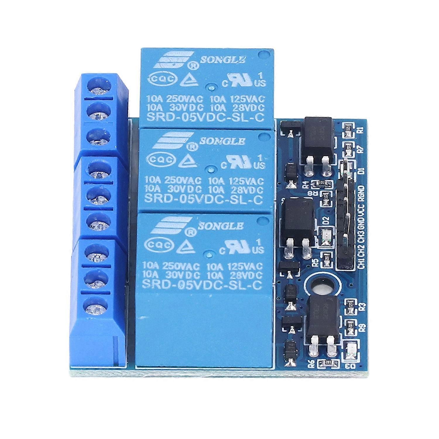 3-kanal-relaismodul, Hochspannungs-relaisplatine Mit Isoliertem Optokoppler, Hoch-/niedrigpegel-trigger, 5 V (