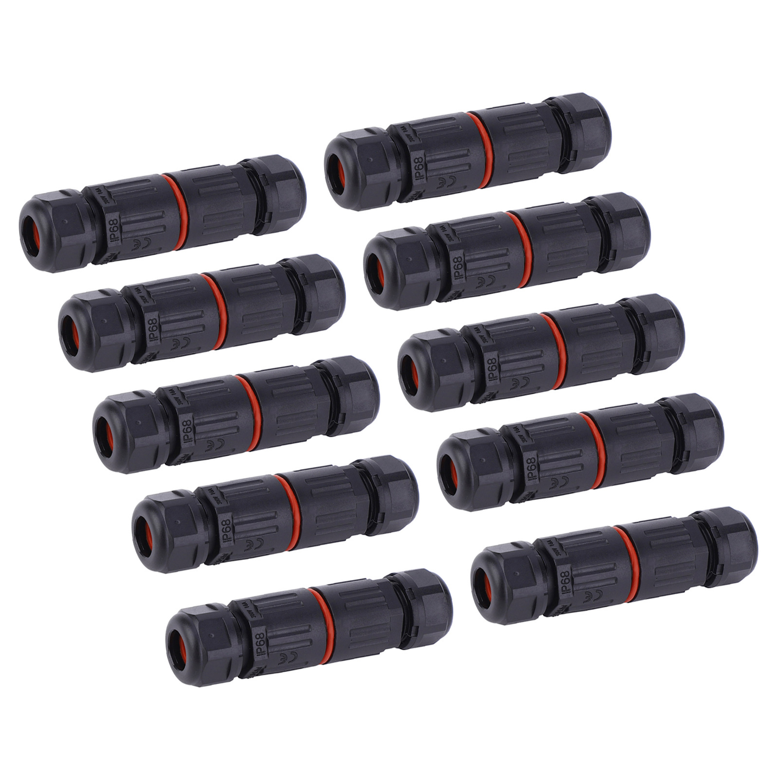 10 Stück Ip68 Wasserdichte Elektrische Leitungen Mit 3-poligem Stecker Für Den Außenbereich, 0,5 Mm² Bis 2,0 Mm²