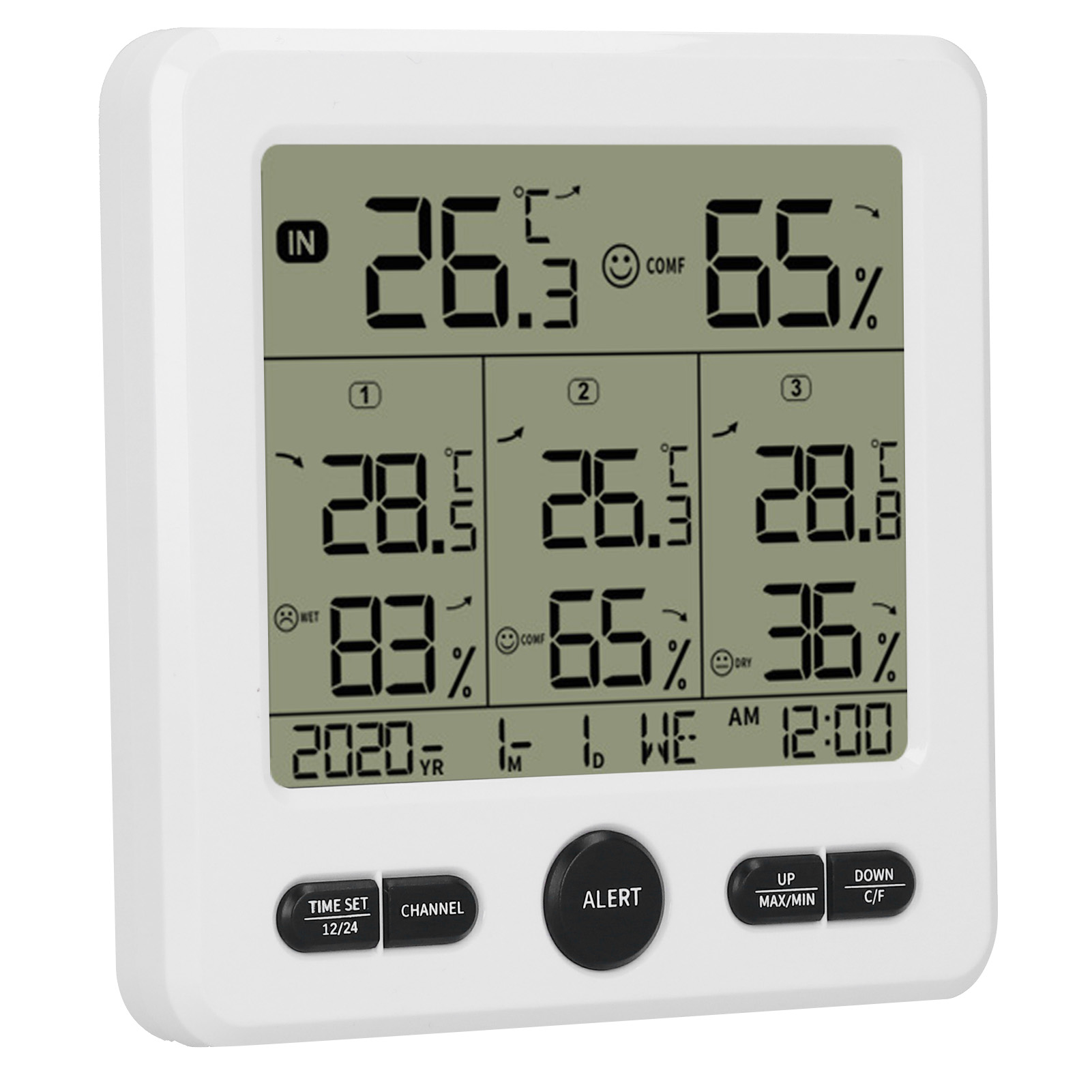 Ts-6210 3-in-1 Funk-thermometer/hygrometer Für Innen- Und Außenbereiche Mit Alarmfunktion