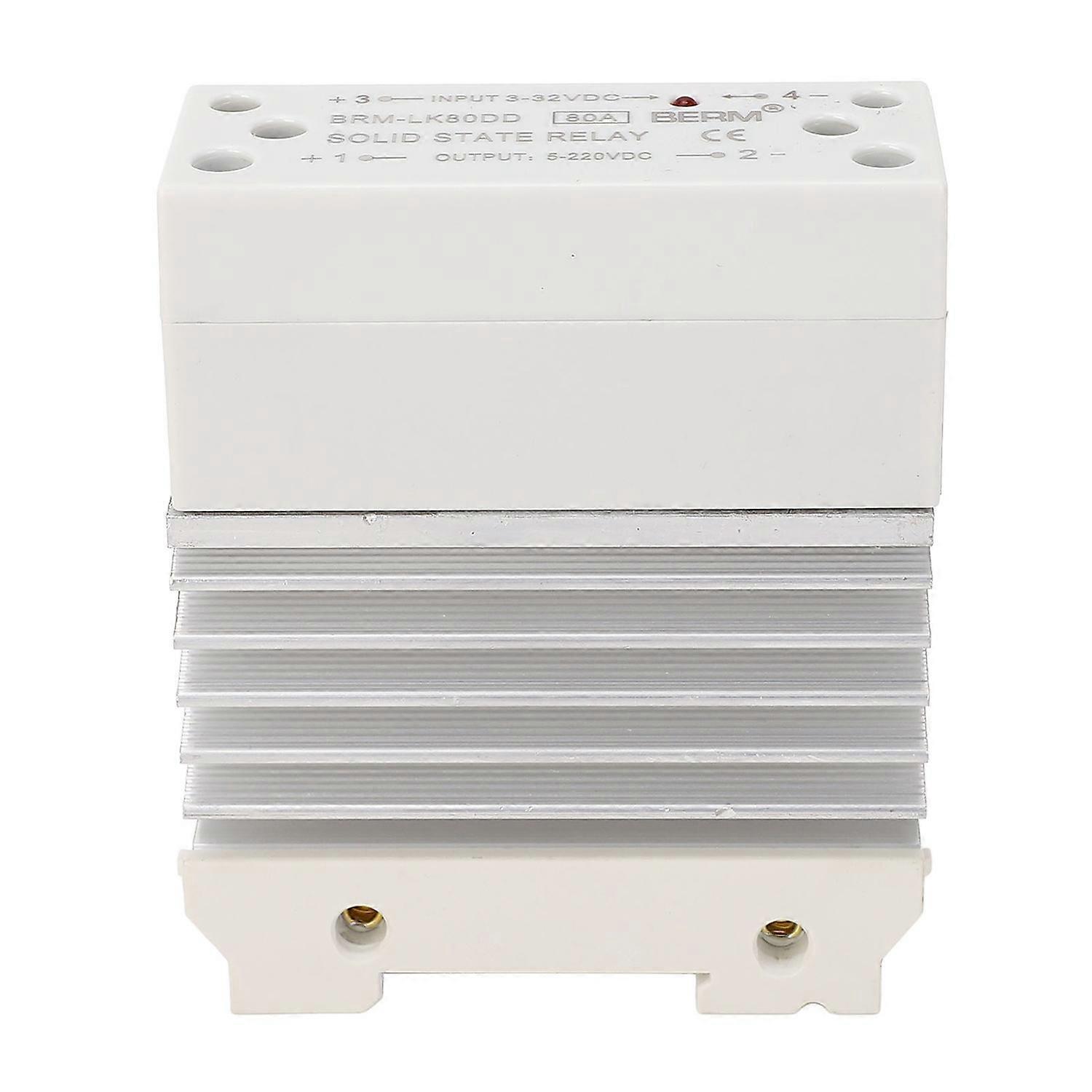 Halbleiterrelais 80 A, 3–32 V Dc Eingang, 5–220 V Dc Ausgang, 35-mm-schienenmontage, Dc/dc-wandler Mit Kühlkörper