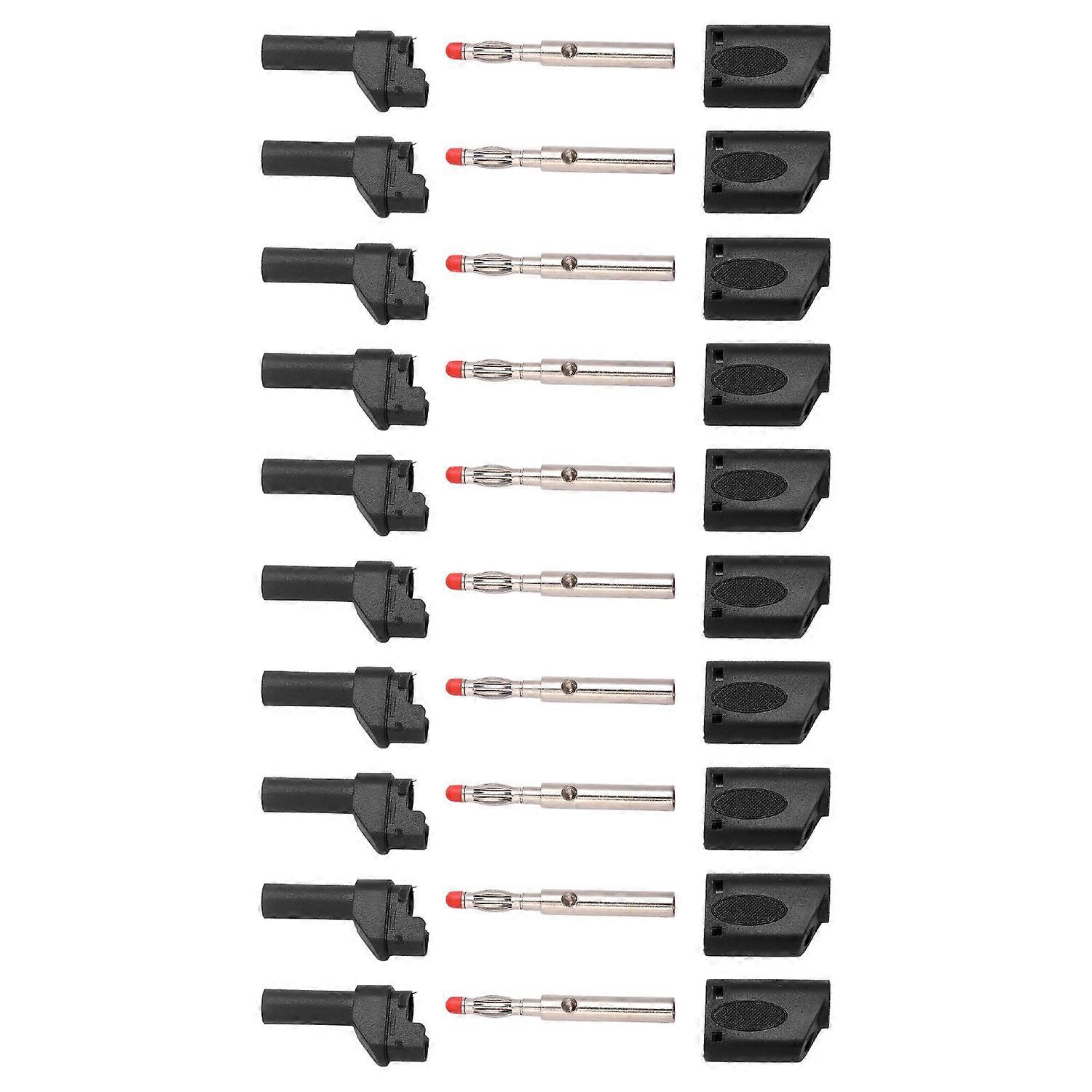 10 Stück 22,160 4 Mm Bananenstecker, Isolierte Sicherheits-bananenstecker Mit Gehäuse Für Elektronische Tests