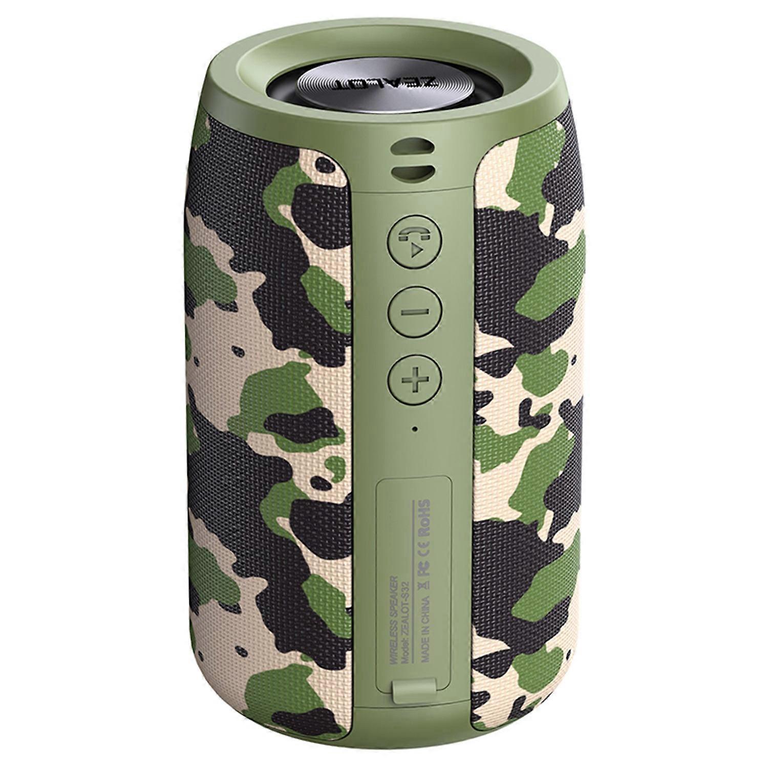 Zealot S32 Grau-grüner Camouflage Tws Bluetooth Tragbarer Outdoor Wasserdichter Kabelloser Mini-lautsprecher