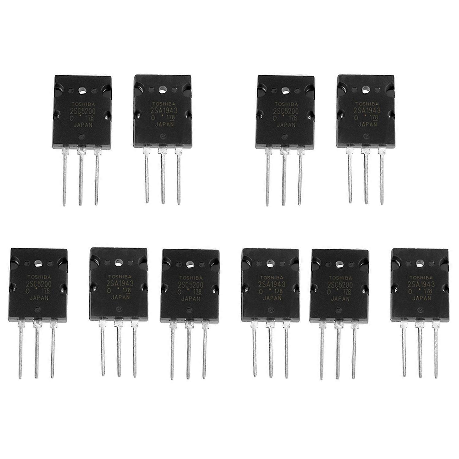 5 Paar Schwarze, Aufeinander Abgestimmte Hochleistungs-audiotransistoren 2sa1943 Und 2sc5200