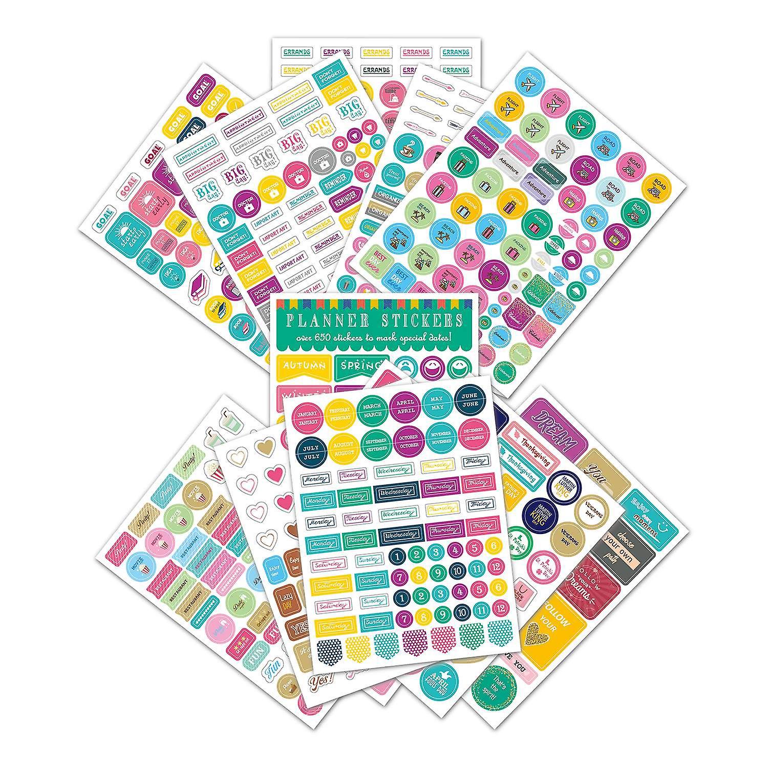 12 Blatt Essentials Planer-aufkleber, Wochen- Und Tagesplan-aufkleber, Planer-haftnotizen Für Diy-kalender