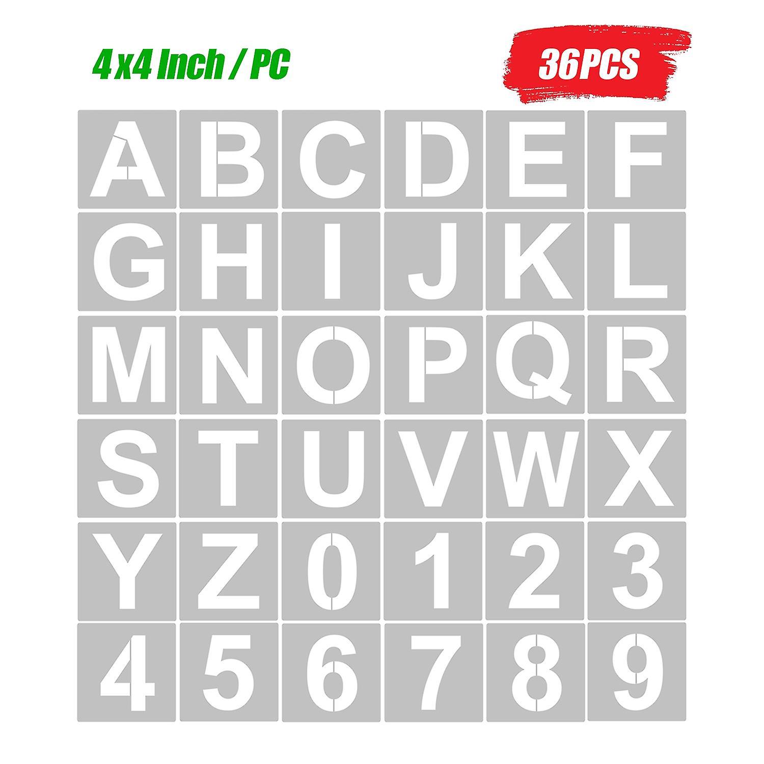 36 Wiederverwendbare Und Abwaschbare Buchstaben- Und Zahlenschablonen (je 10 Cm Durchmesser) Aus Umweltfreundlichem Pet