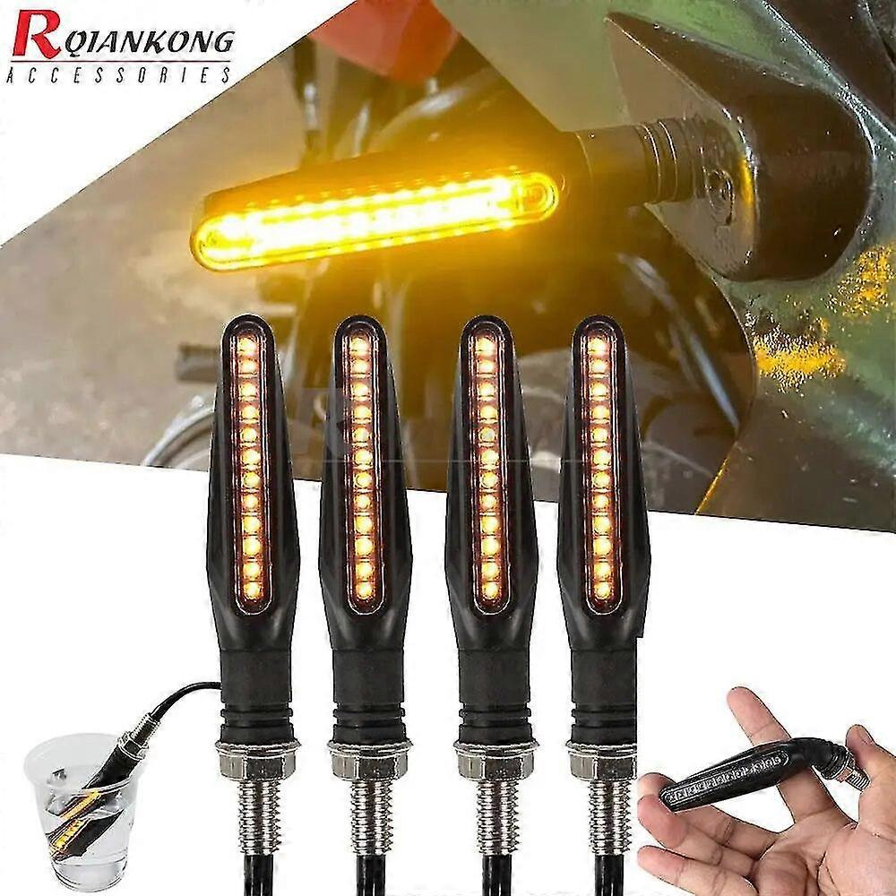 4er-pack Motorrad-blinker Mit Sequenzieller Led-beleuchtung, Fließendem Wassereffekt, Rück- Und Bremslicht, Passend Für Yamaha Und Bmw.