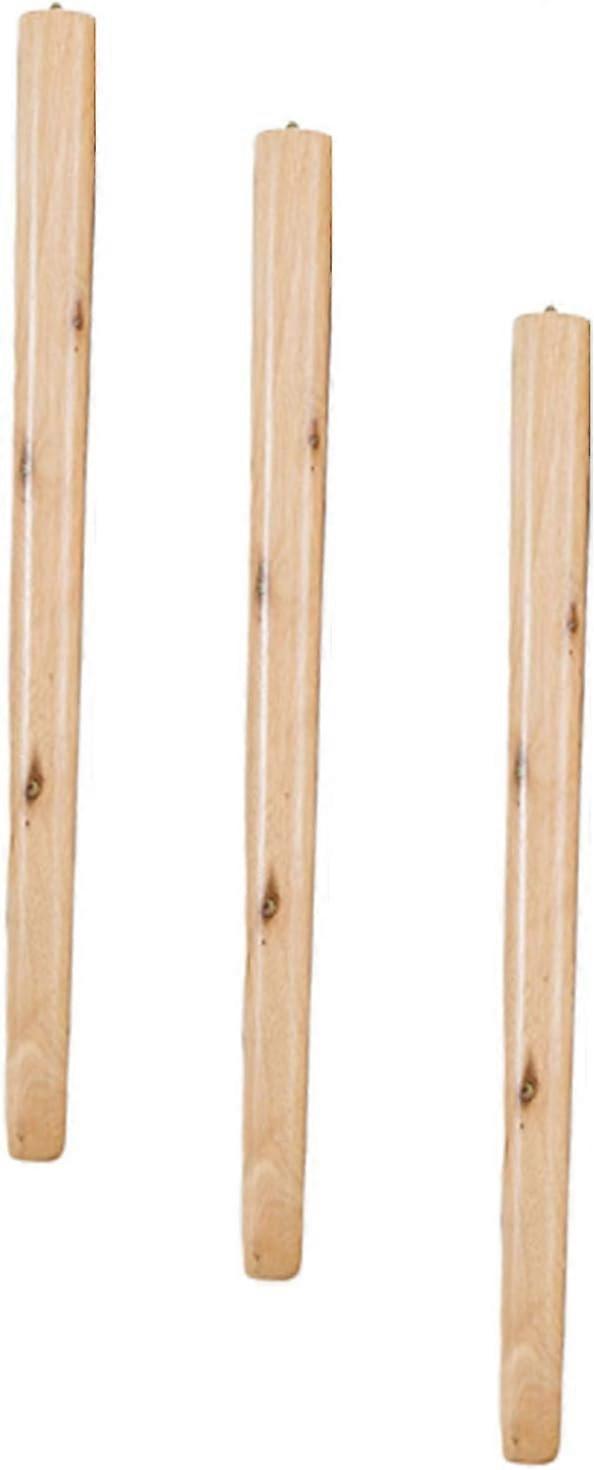 3er-pack Massivholz-tischbeine, Konische Möbelfüße, Runde Ersatz-möbelbeine Aus Gummibaumholz, Passend Für Couchtische Und Esstische, F-38cm-
