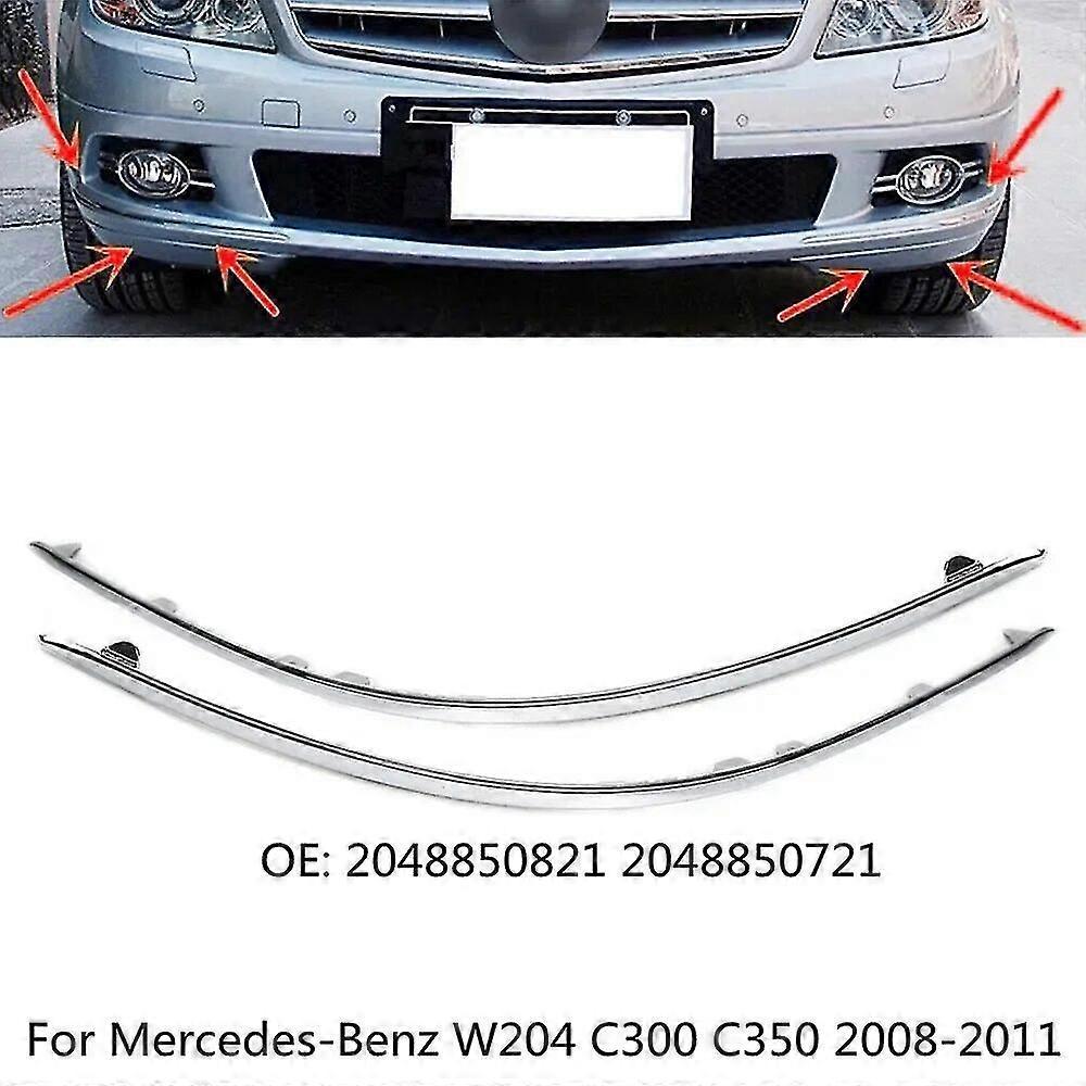 Chrom-zierleiste Für Die Vordere Stoßstange Von Mercedes-benz W204 C300 C350 (2008–2011), Teilenummer: 2048850821, 2048850721 (paar)