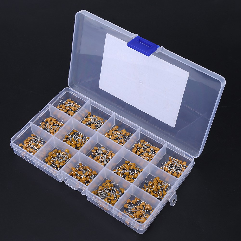450 Stück Sortiment An Mehrlagigen Keramikkondensatoren (15 Werte, 10 Pf – 100 Nf) Mit Box