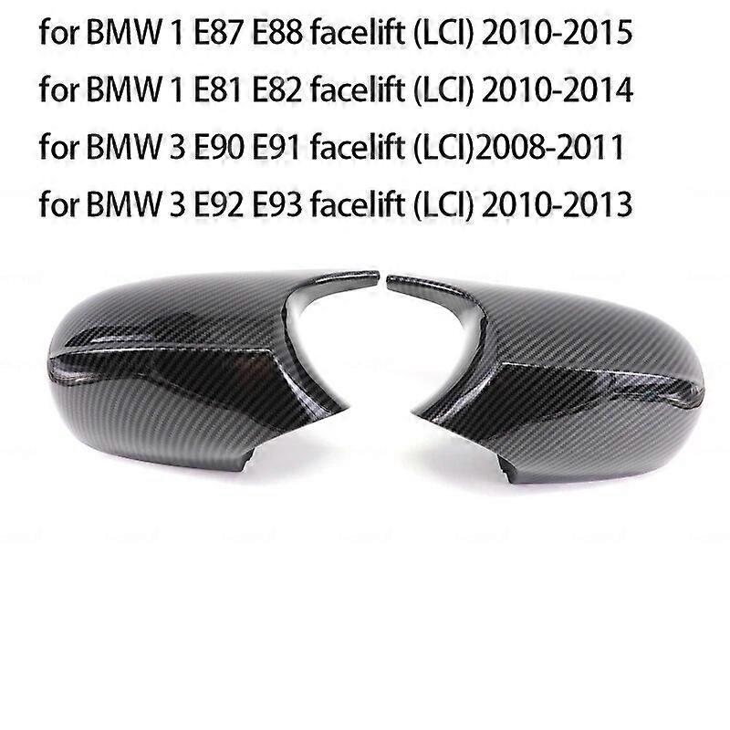 Schwarze Außenspiegelkappen In Carbonfaser-optik Für Bmw E81, E82, E87, E88, E90, E91, E92, E93 (m-look) – Carbonfaser-lci