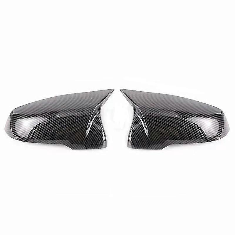 Passend Für Toyota Supra (baujahre 2019–2022): Rückspiegelabdeckung In Carbonfaser-optik Mit Hupenmotiv, Glänzend Schwarz.