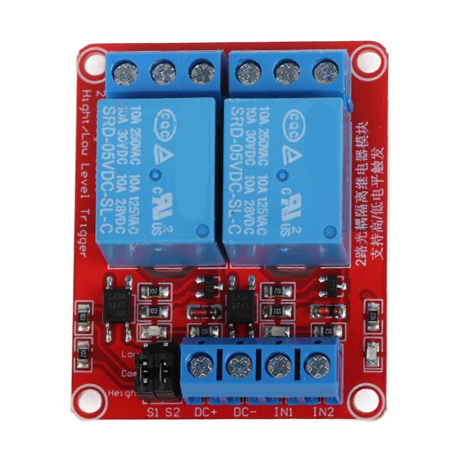 2-kanal-relaismodul Mit Optokoppler-isolation, High- Und Low-pegel-triggermodul (5 V)