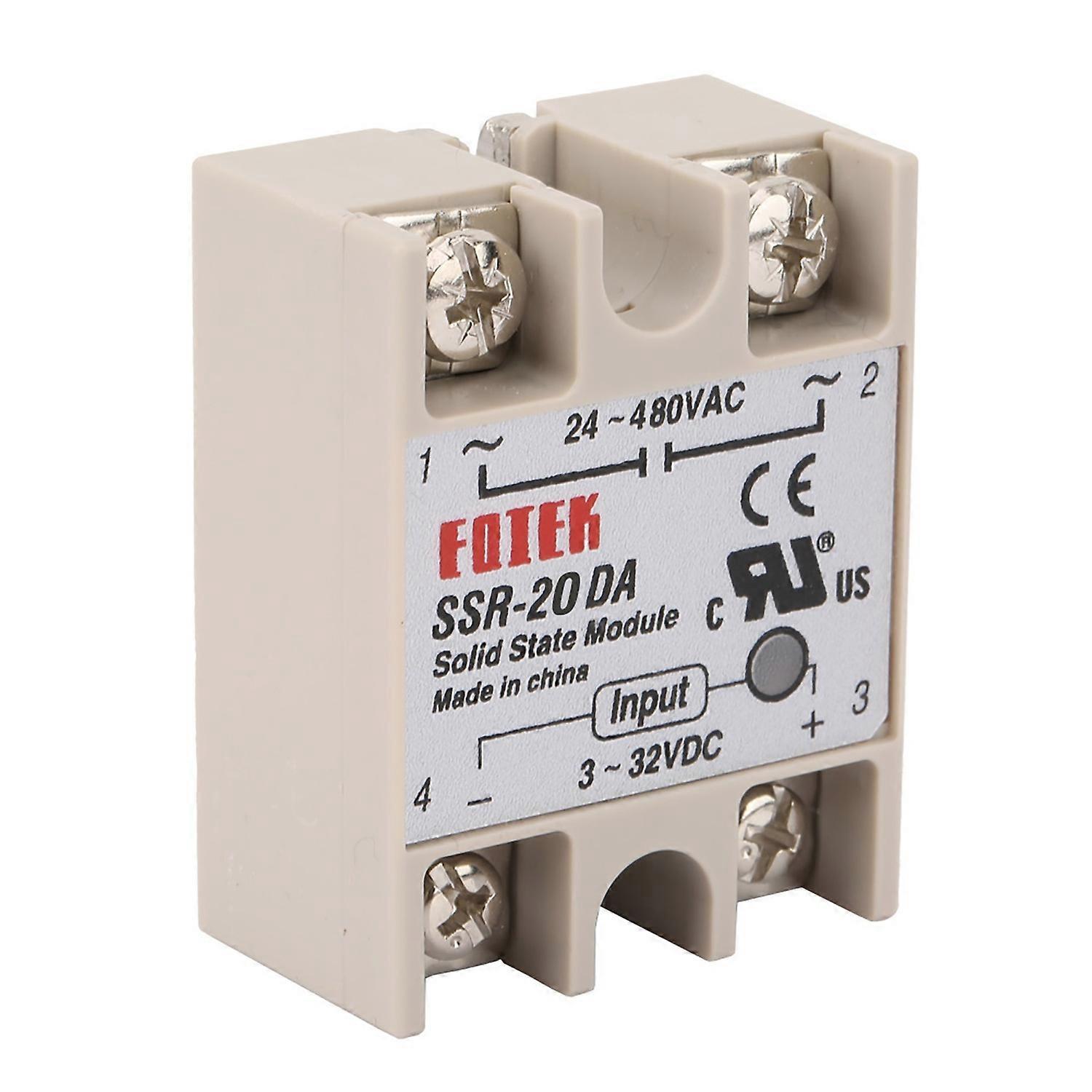 Ssr‐20da Dc-steuerung Ac 20a Halbleiterrelaismodul Eingang 3‐32v Dc Bis 24‐480v Ac