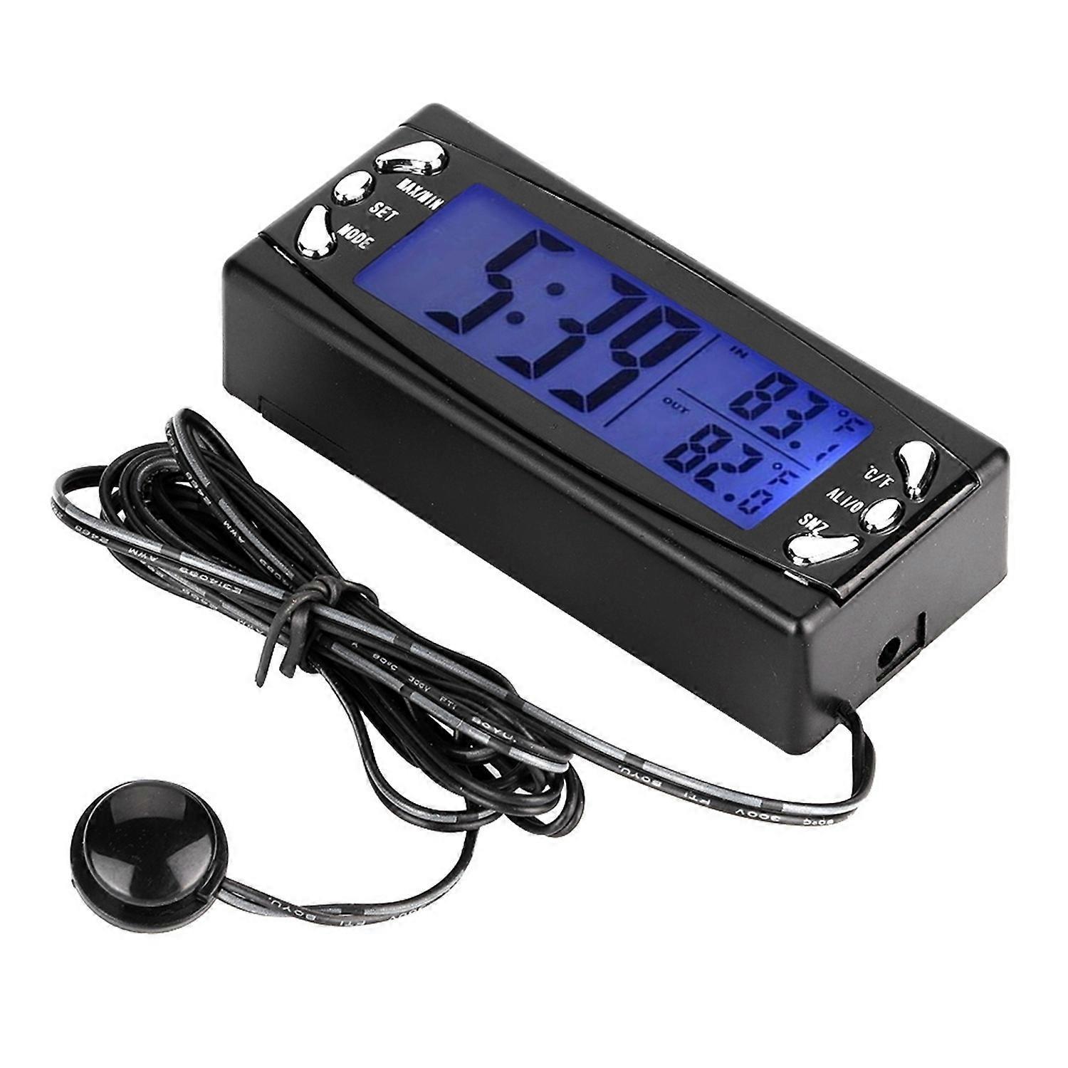 12v Digitales Auto-thermometer Mit Lcd-temperaturanzeige Und Alarmfunktion, Fahrzeuguhr, Ct23