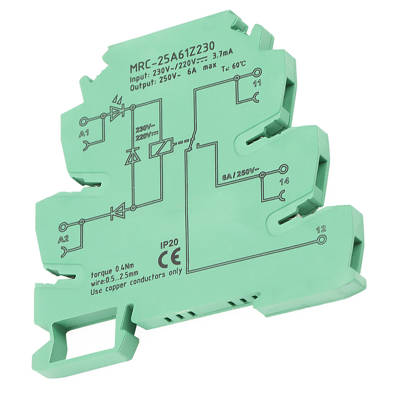 Mrc-25a61z230 Sps-elektromagnetisches Kontaktschnittstellen-relaismodul, Eingang 230 V Ac/220 V Dc, 1 Schließer, 1 Öffner