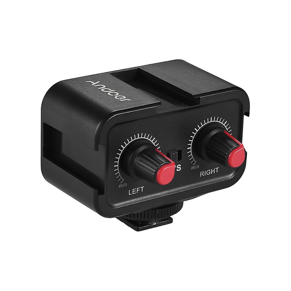 Andoer Ws-vs Zweikanal-mikrofon-audiomixer-adapter & Blitzschuh-montagehub 3,5-mm-stereo-ausgang