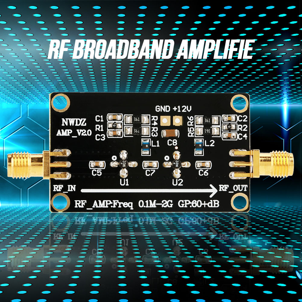 Hf-breitbandverstärker Lna 0,1 Mhz–2 Ghz, Verstärkung 60 Db, Zweistufige Verstärkung