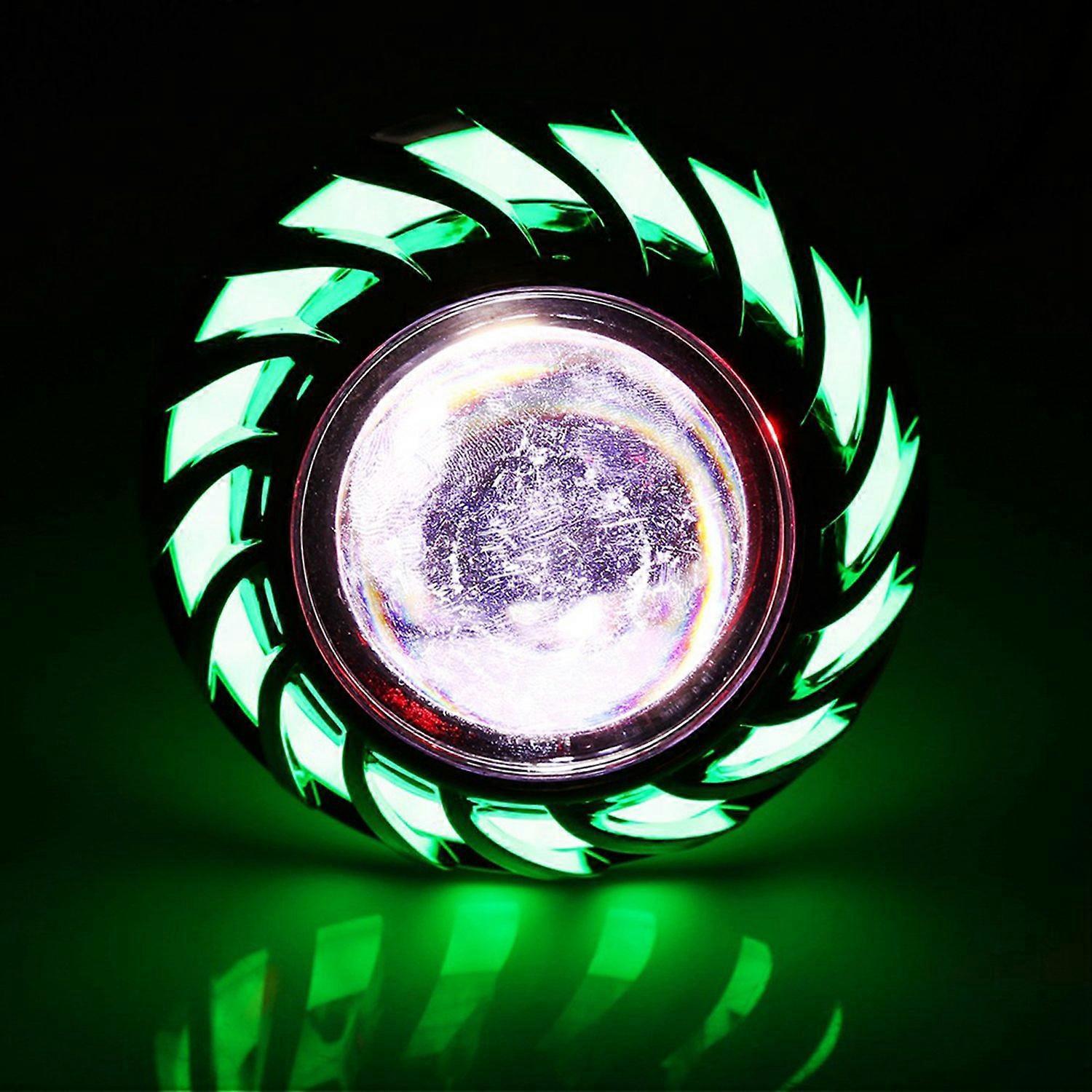 Motorradscheinwerfer Led-projektorlinse Einzelhalo Angel Devil Eye Spotlicht Grün