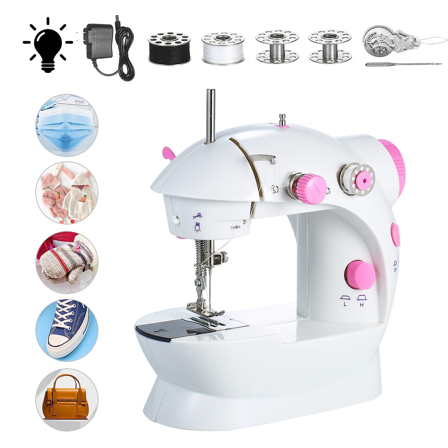 Mini-nähmaschine, Verstellbar, 2 Geschwindigkeiten, Doppelfaden, Tragbar, Elektrisch, Multifunktional, Für Den Haushalt