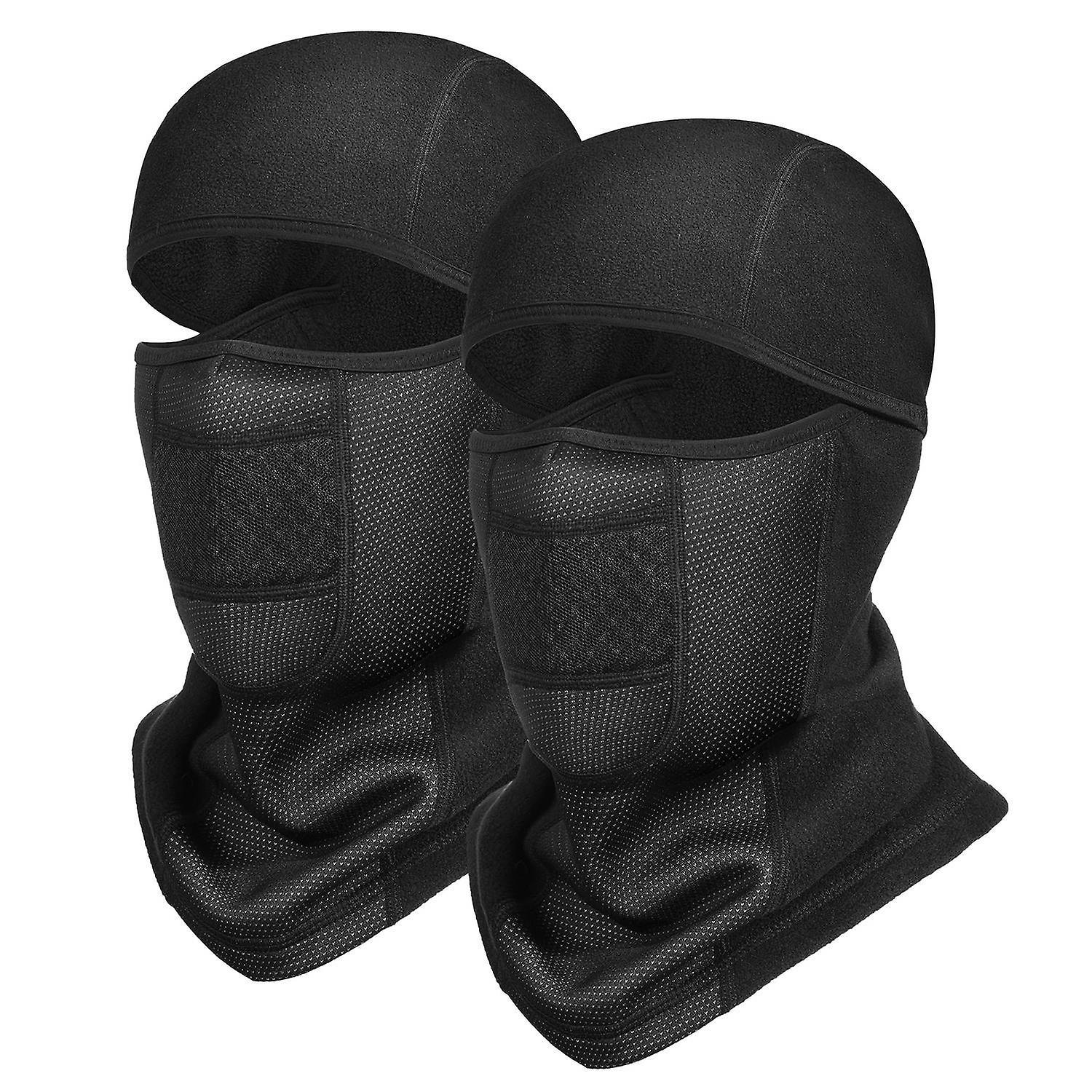 2er-pack Fahrrad-sturmhaube, Winddicht, Wärmend, Aus Polarfleece, Mit Nackenwärmer Für Radfahren Und Motorradfahren