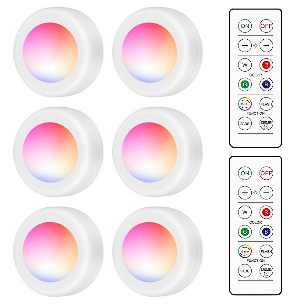 Led-puck-schrankleuchte Mit Fernbedienung, 16 Rgb-farben, 10 Dimmstufen, Timerfunktion, Kabellos