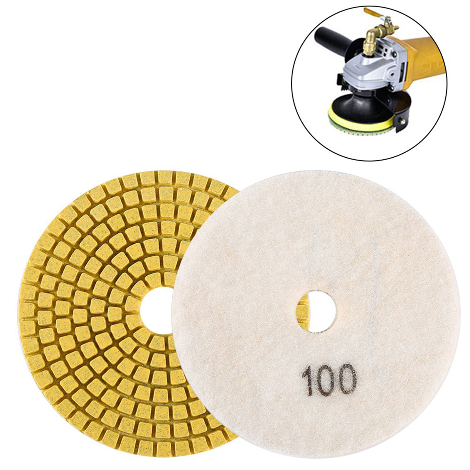 100 Mm 4" Nassschleifscheibe/polierpad Für Granit, Marmor Und Stein (körnung 100)