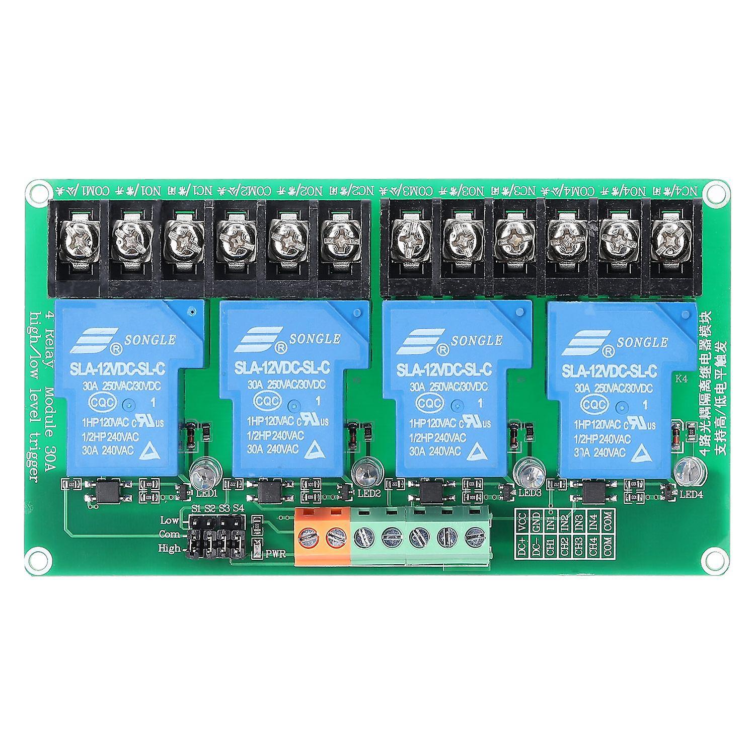 4-kanal-relaismodul, 30 A Laststrom Mit Optokoppler-isolation, Unterstützt High- Und Low-trigger, 5 V 1