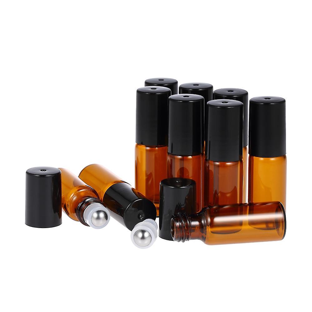 10 Stück 5 Ml Ätherische Öle Rollflaschen Aus Braunglas Mit Edelstahl-rollkugel