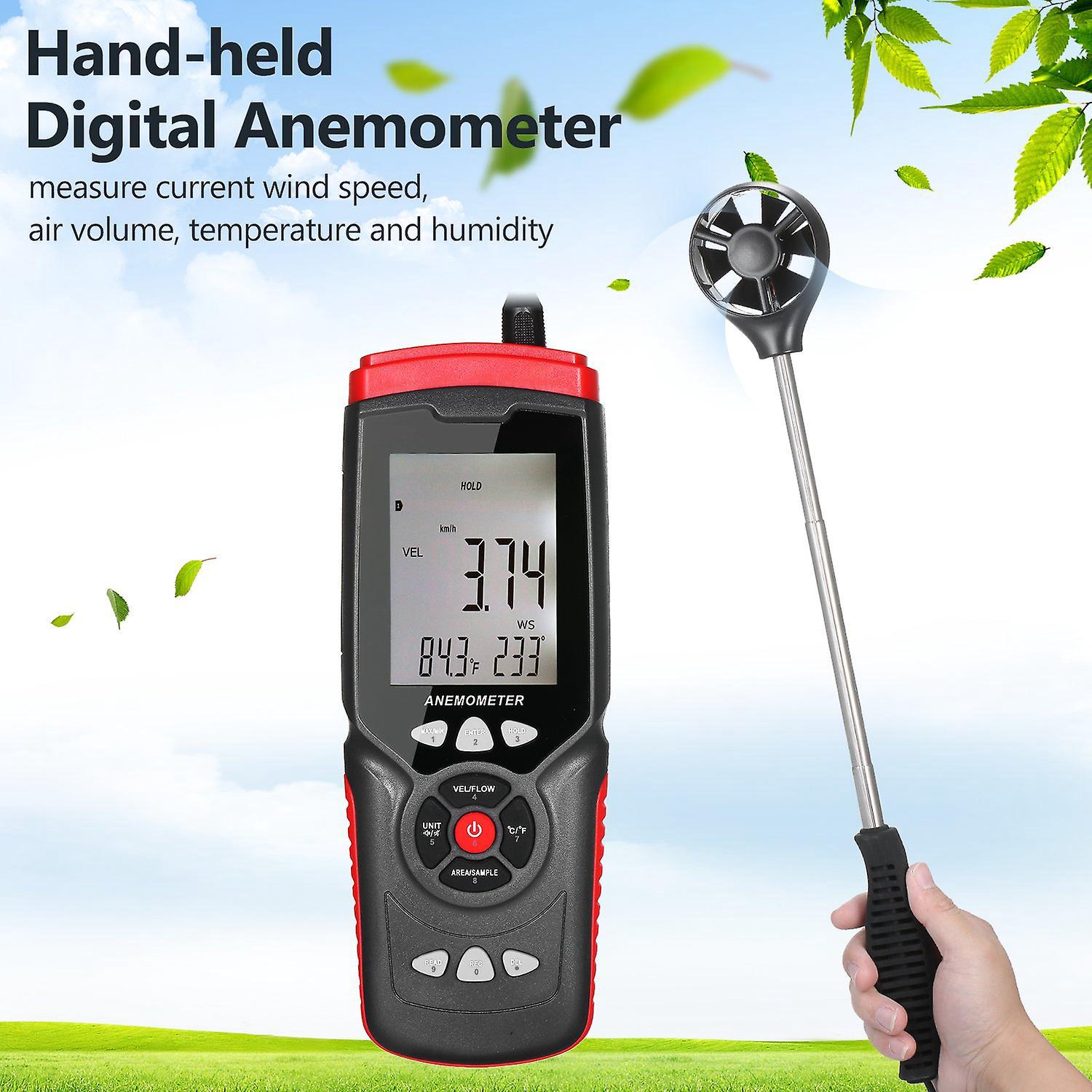 Professionelles, Tragbares Digitales Anemometer Mit Abnehmbarem Zusatzlüfter