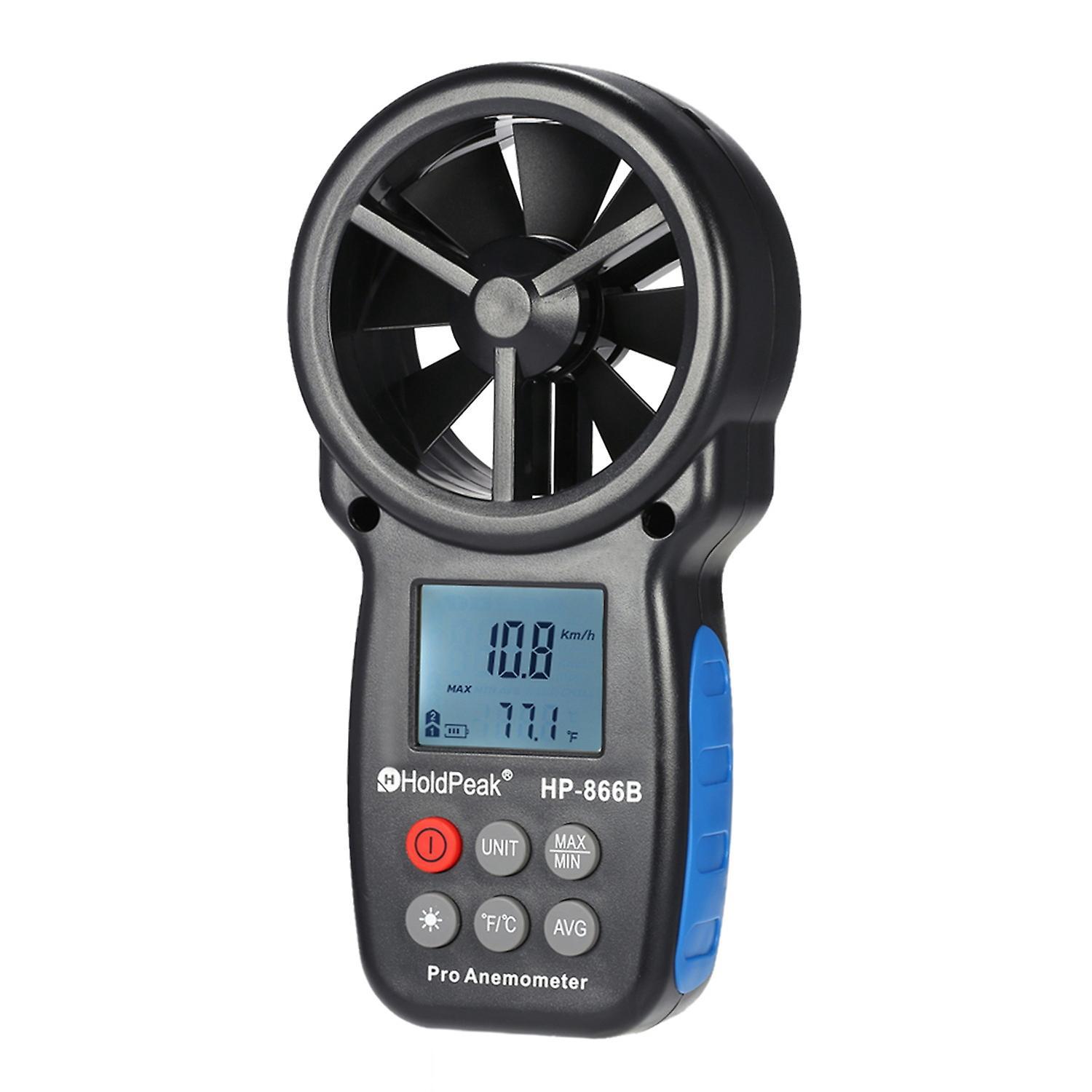 Holdpeak Hp-866b Mini-lcd-digitalanemometer Zur Messung Von Windgeschwindigkeit, Luftgeschwindigkeit Und Temperatur Mit Rückseite