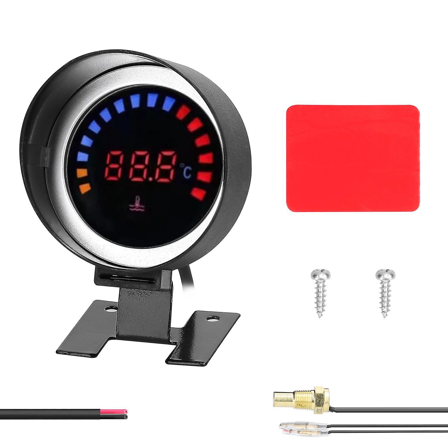 52-mm-wassertemperaturanzeige Für Autos, Digitales Led-display, 0–120 °c, Mit Sensoralarmfunktion