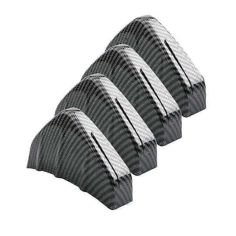 1/4 Stück Universal-heckstoßstangendiffusor Haifischflossen-spoiler, Auto-modifikation, Mattschwarze Kohlefaser-heckstoßstangenlippe, Zubehör – 4x Kohlefaser