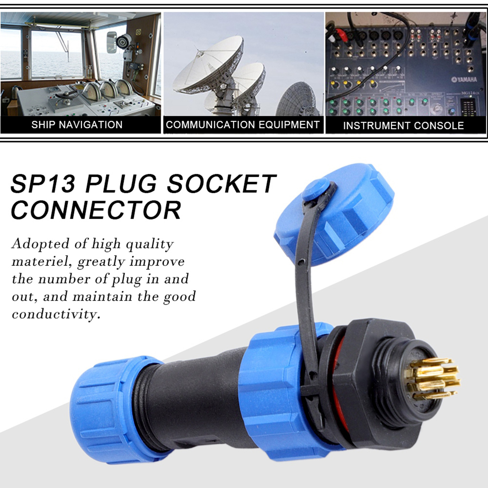 Ip67 Sp13 9-poliger Wasserdichter Kunststoffstecker (9-polig)