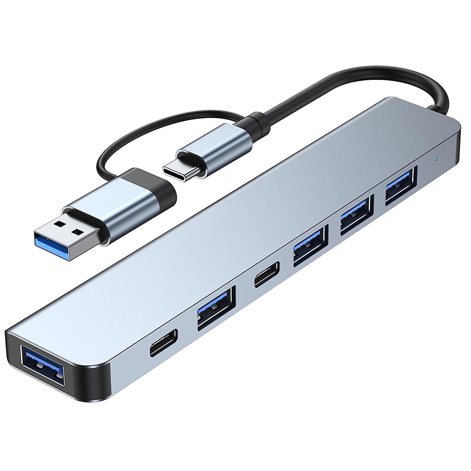 2217 Usb-a+usb-c Hub-adapter 7-in-1 Multi-port Usb-dockingstation Mit Usb 3.0 + Usb 2.0 X 4 + Pd + Usb-c Daten