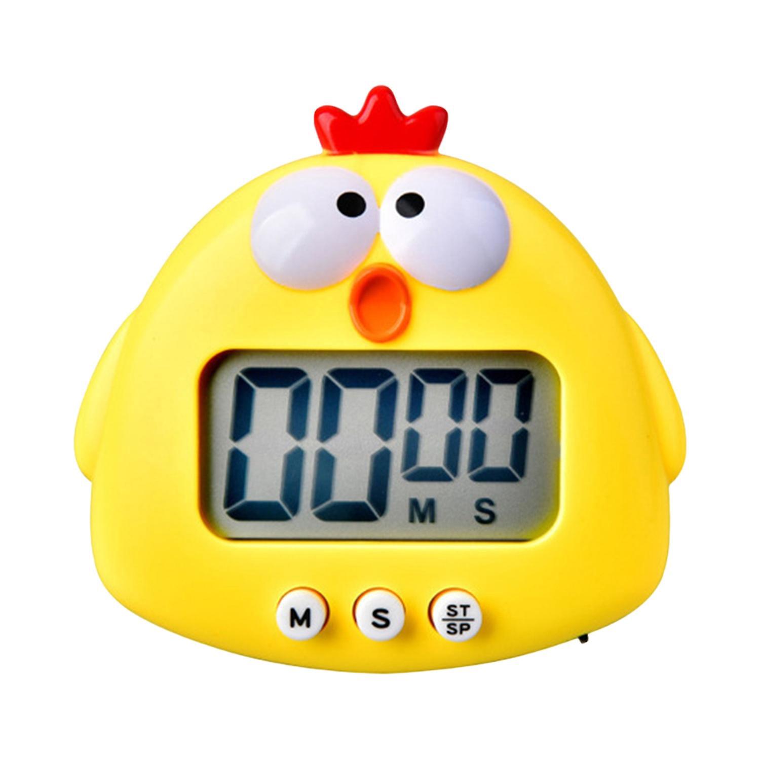 Digitaler Küchentimer Mit Niedlichem Tiermotiv, Starkem Magnetfuß, Aufsteller, Lautem Alarm Und Großem Display.