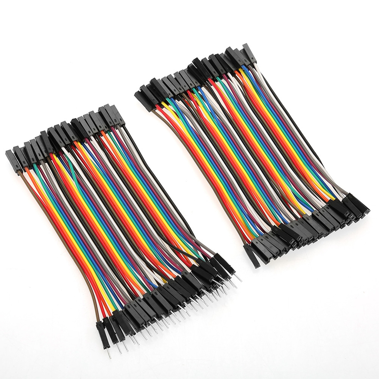 3-teiliges Set Bunter Jumperkabel (10 Cm), 40-polig Stecker Auf Buchse / 40-polig Stecker Auf Stecker / 40-polig Buchse Auf Buchse Für Steckplatinen