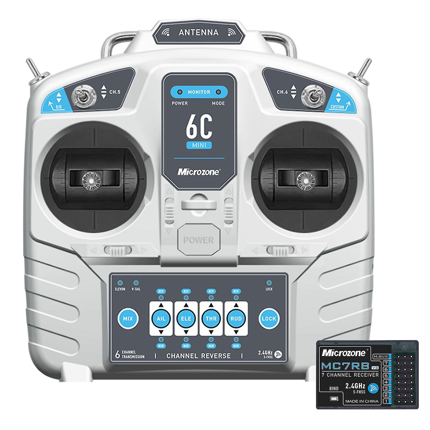 Microzone 6c-mini 2,4g 6-kanal-fernbedienung, Modus 2 Sender Mc7rb V2 Empfänger, Funksystem Für S