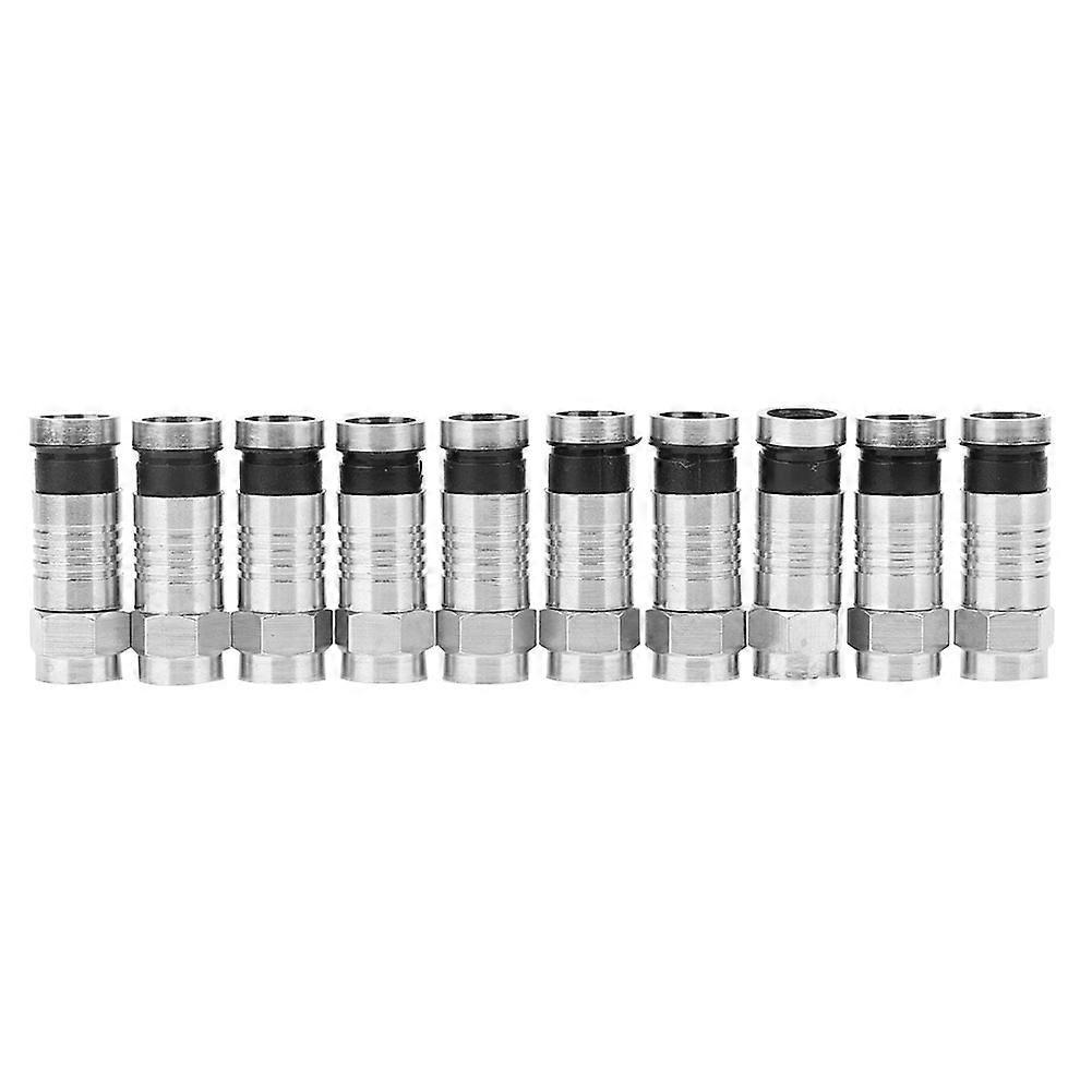 10 Stück Rg6 Quetschstecker Typ F F Kabel Antennen-video-satellitenadapter (f-007)