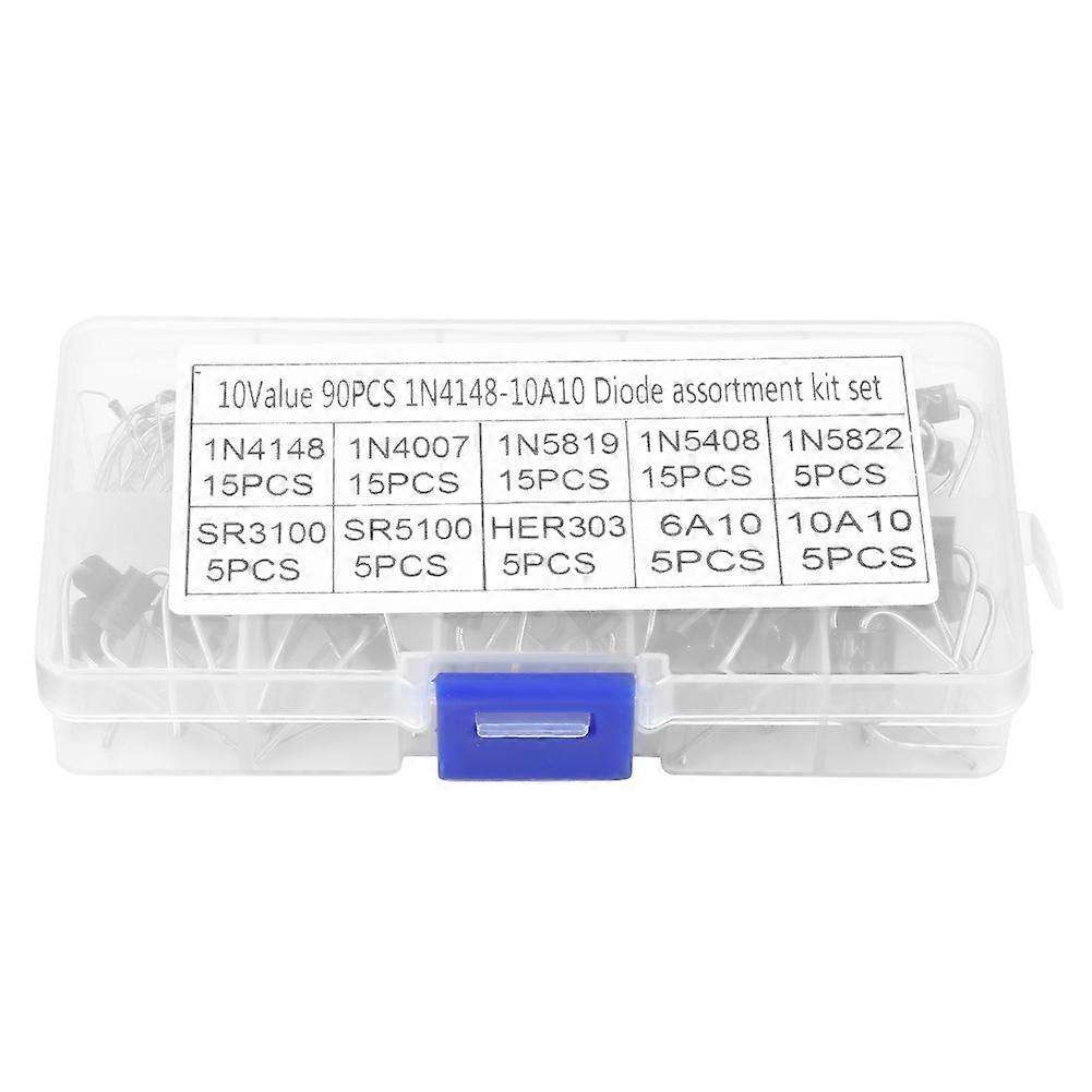 90-teiliges Sortiment An Gleichrichterdioden (10 Werte) 1n4148-10a10, Elektronik-kit Mit Aufbewahrungsbox