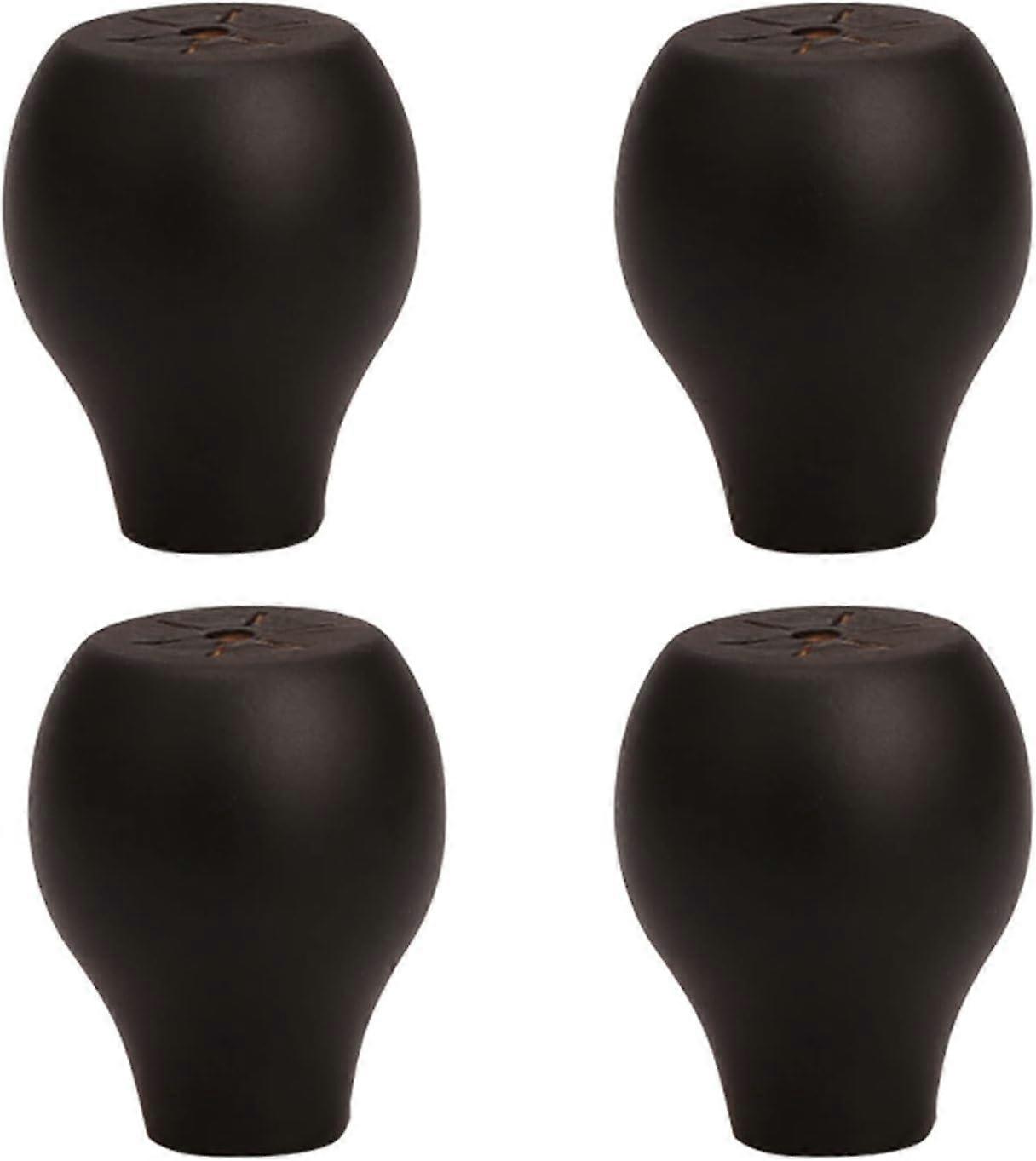 Massivholz-möbelbeine, Runde, Kugelförmige Ersatzfüße Für Sofa, Bett, Sessel, Schrank, Couchtisch, Tv-möbel – 6 Cm (2,4 Zoll) – Schwarz