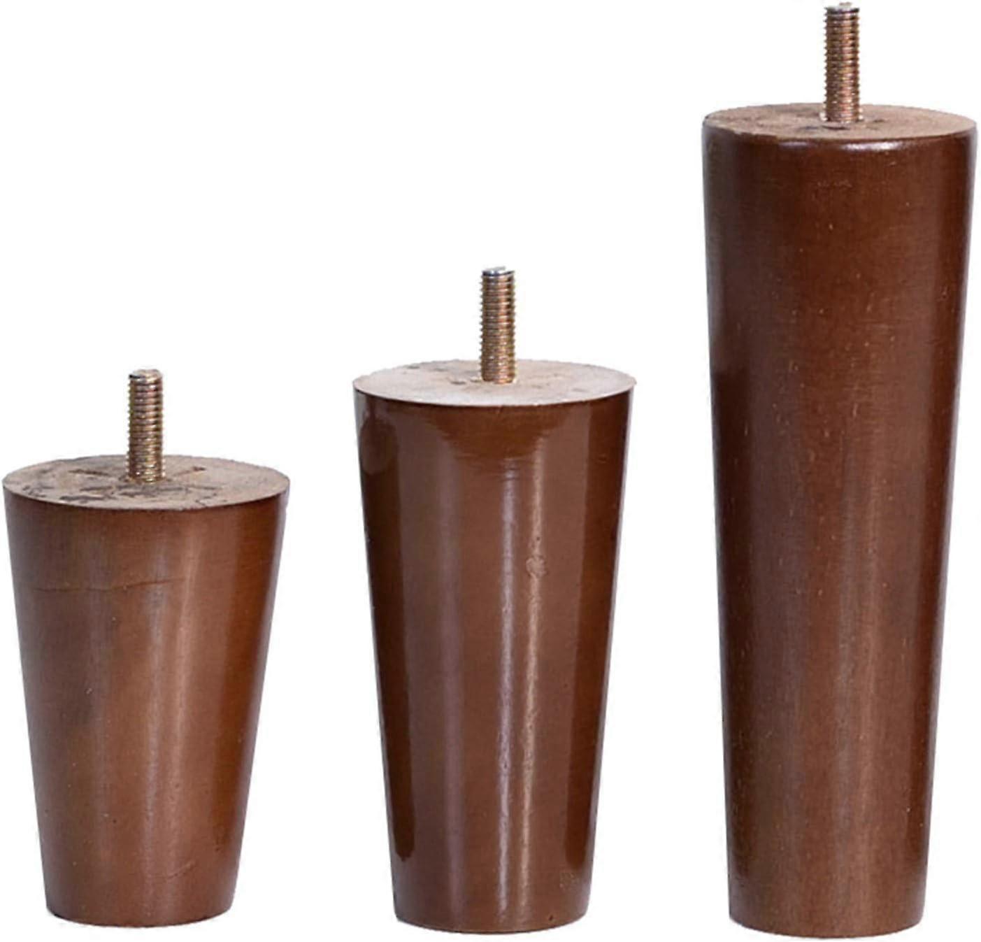 4er-pack Massivholz-möbelbeine, Spindelgewinde M10, Walnussholz, Konisch, Ersatzbeine Für Sofa, Tisch Und Stuhl – 25 Cm (9,8 Zoll), Gerade