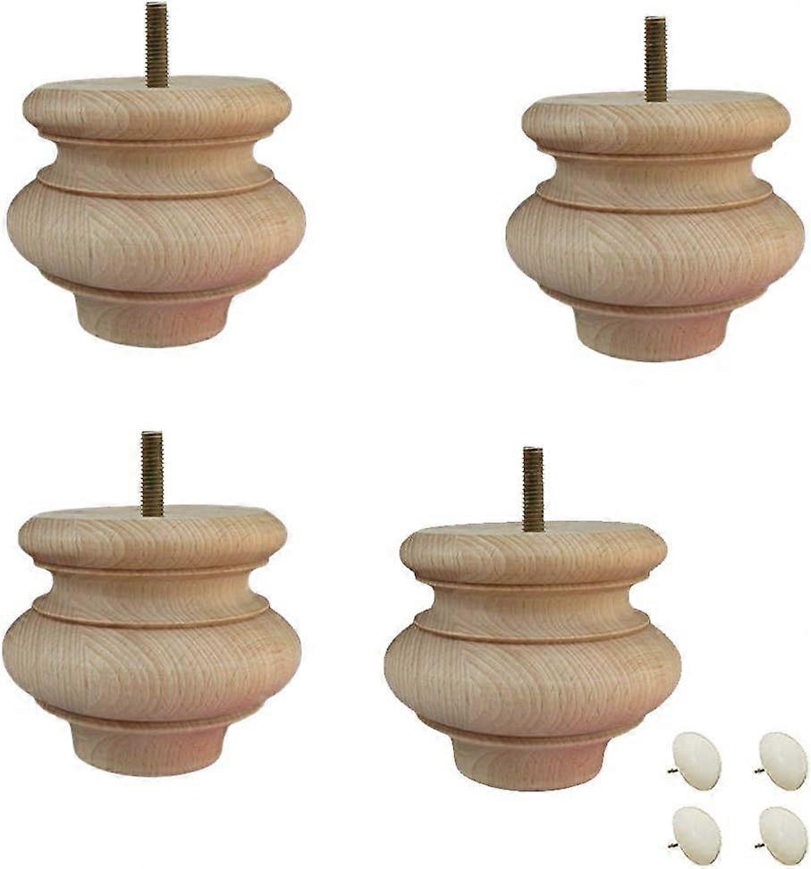 Massivholz-möbelbeine, Unbehandelte Kugelfüße, Runde Sofafüße Aus Holz, Für Bett, Couch, Schrank, Bank, Stuhl, Hocker, Tisch, Tv-ständer (lov-f-clear)
